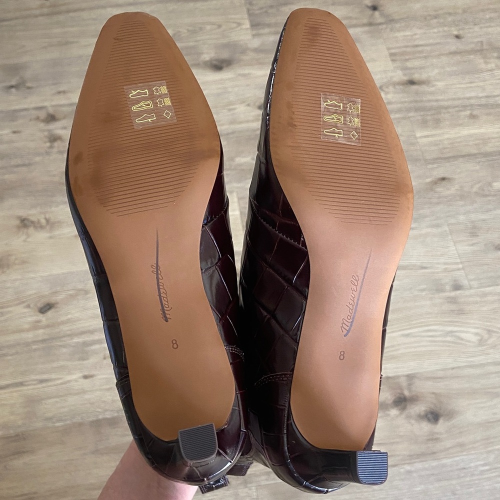 Madewell Croc-Embossed Leather The Dimes Chelsea Boot Coffee Bean Women’s Size 8 - Picture 9 of 9